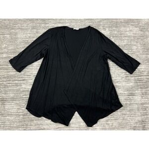 Star Vixen Cardigan Womens 1X Black Half Sleeve Open Front Duster